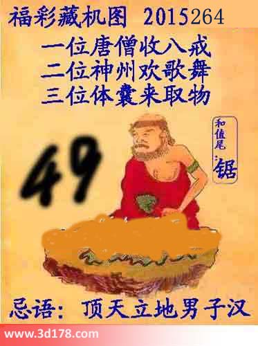 3d第2015264期正版藏机图：顶天立地男子汉