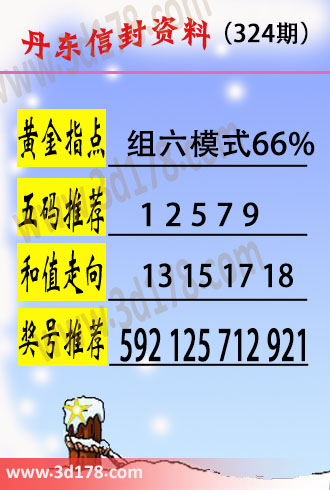 丹东信封资料图3d第2023324期黄金指点：组六模式66%